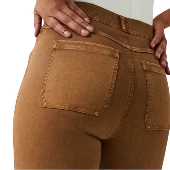 Spanx Stretch Utility Twill Straight Leg Pants in Acorn Size Medium Petite Nwt - Picture 6 of 9